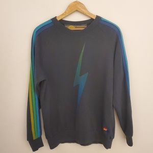 Bolt Fade Crew Sweatshirt // Rainbow Stripes